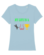 My life is a cat-ass-trophy Tricou mânecă scurtă guler larg fitted Damă Expresser
