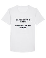 E GREU - NU E USOR Tricou mânecă scurtă guler larg Bărbat Skater