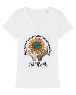 In a world where you can be anything Be Kind Tricou mânecă scurtă guler V Damă Evoker