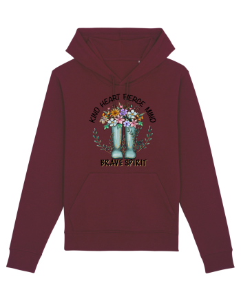 Kind Heart, Fierce Mind, Brave Spirit Burgundy