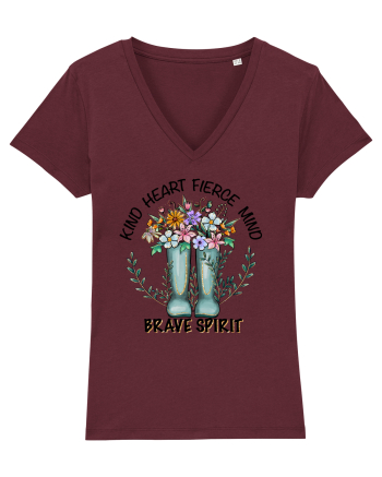 Kind Heart, Fierce Mind, Brave Spirit Burgundy