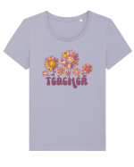 Retro Teacher Tricou mânecă scurtă guler larg fitted Damă Expresser