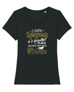 Heaven Tricou mânecă scurtă guler larg fitted Damă Expresser