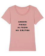 UNEORI PIERZI-ALTEORI NU CASTIGI Tricou mânecă scurtă guler larg fitted Damă Expresser