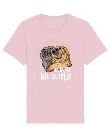 Let's Take Some Vacation And See The World Cotton Pink