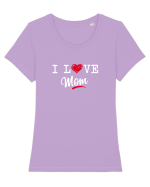 I love mom Tricou mânecă scurtă guler larg fitted Damă Expresser
