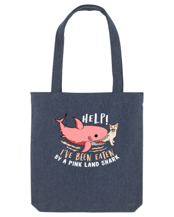 Help, I've Been Eaten By a Pink Land Shark Midnight Blue