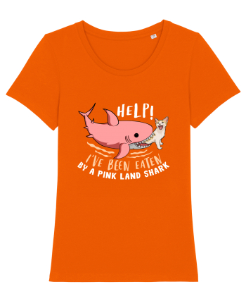 Help, I've Been Eaten By a Pink Land Shark Bright Orange