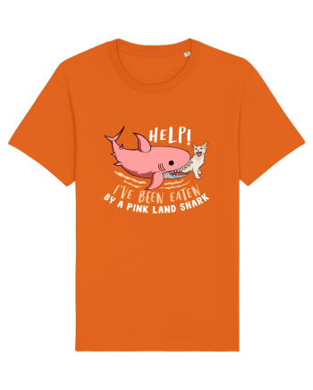 Help, I've Been Eaten By a Pink Land Shark Bright Orange