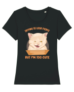 Trying To Look Fierce But I'm Too Cute Tricou mânecă scurtă guler larg fitted Damă Expresser