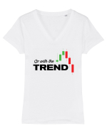 Go with the trend - white Tricou mânecă scurtă guler V Damă Evoker