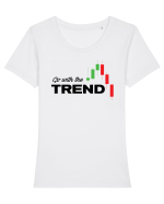 Go with the trend - white Tricou mânecă scurtă guler larg fitted Damă Expresser