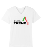 Go with the trend - white Tricou mânecă scurtă guler V Bărbat Presenter