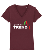 Go with the trend - dark bg Tricou mânecă scurtă guler V Damă Evoker