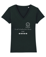 EU SUNT CEL MAI BUN, DAR NU AM NICIO DOVADA. Tricou mânecă scurtă guler V Damă Evoker