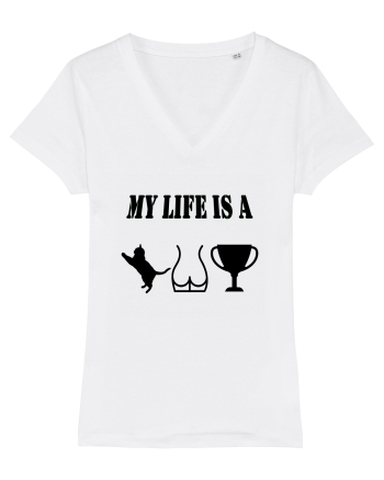 My life is a cat-ass-trophy v2 White