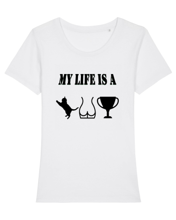 My life is a cat-ass-trophy v2 White