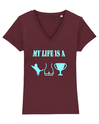 My life is a cat-ass-trophy v3 Burgundy