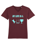 My life is a cat-ass-trophy v3 Tricou mânecă scurtă guler V Bărbat Presenter