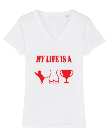 My life is a cat-ass-trophy v4 White