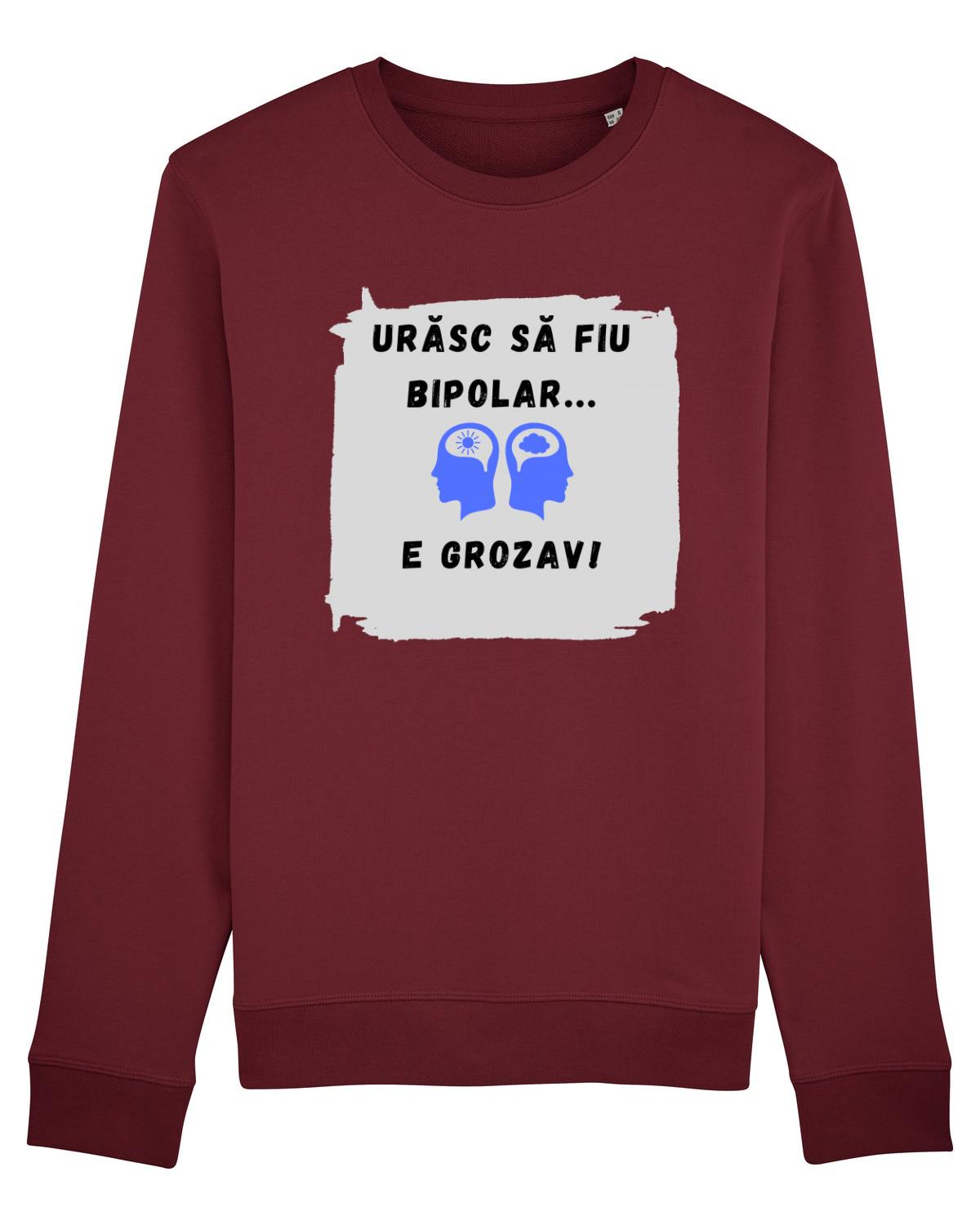 Bluză mânecă lungă Unisex Rise Burgundy
