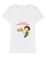 AM INCREDERE CA CEEA CE FAC E BINE Tricou mânecă scurtă guler V Damă Evoker