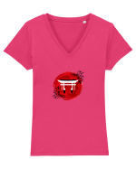 Japan Tricou mânecă scurtă guler V Damă Evoker
