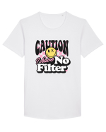 Caution I have no filter Tricou mânecă scurtă guler larg Bărbat Skater