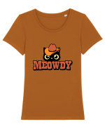 Meowdy Tricou mânecă scurtă guler larg fitted Damă Expresser