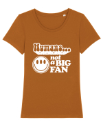 Humans not a big fan Tricou mânecă scurtă guler larg fitted Damă Expresser