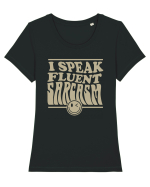 I speak fluent sarcasm Tricou mânecă scurtă guler larg fitted Damă Expresser