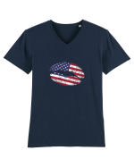 USA lips Tricou mânecă scurtă guler V Bărbat Presenter