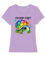 Broasca testoasa pictata in acuarela cu mesajul  Tricou mânecă scurtă guler larg fitted Damă Expresser