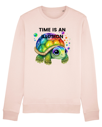 Broasca testoasa pictata in acuarela cu mesajul  Time is an Illusion Candy Pink