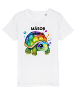Broasca testoasa pictata in acuarela cu mesajul  Masor Timpul Tricou mânecă scurtă  Copii Mini Creator
