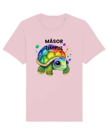 Broasca testoasa pictata in acuarela cu mesajul  Masor Timpul Cotton Pink