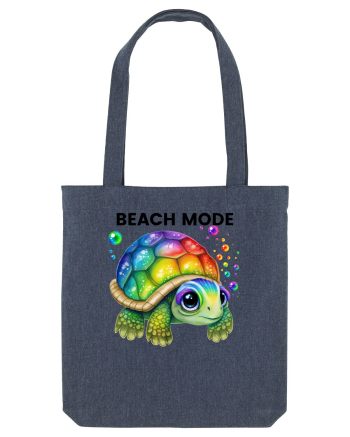 Broasca testoasa pictata in acuarela cu mesajul  Beach Mode Midnight Blue