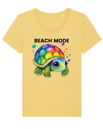 Broasca testoasa pictata in acuarela cu mesajul  Beach Mode Jojoba