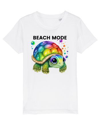 Broasca testoasa pictata in acuarela cu mesajul  Beach Mode White