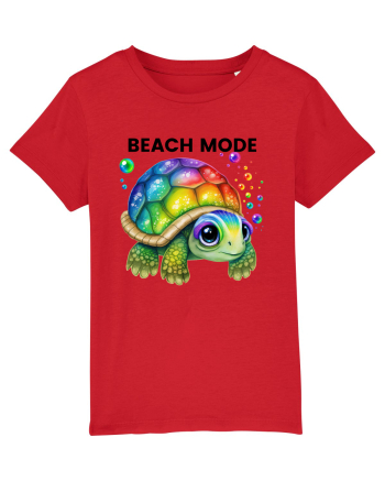Broasca testoasa pictata in acuarela cu mesajul  Beach Mode Red