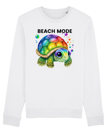 Broasca testoasa pictata in acuarela cu mesajul  Beach Mode White