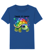 Broasca testoasa pictata in acuarela cu mesajul  Take it Easy Tricou mânecă scurtă  Copii Mini Creator