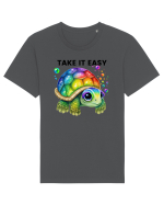 Broasca testoasa pictata in acuarela cu mesajul  Take it Easy Tricou mânecă scurtă Unisex Rocker