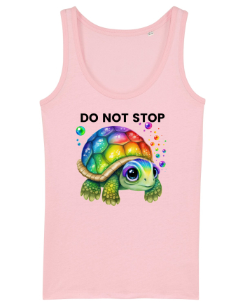 Broasca testoasa pictata in acuarela cu mesajul Do Not Stop Cotton Pink