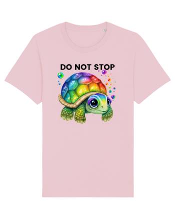 Broasca testoasa pictata in acuarela cu mesajul Do Not Stop Cotton Pink