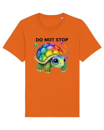 Broasca testoasa pictata in acuarela cu mesajul Do Not Stop Bright Orange