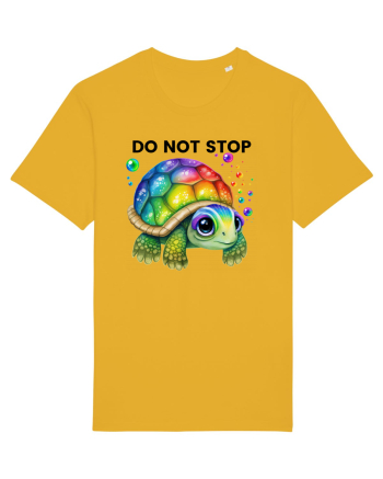 Broasca testoasa pictata in acuarela cu mesajul Do Not Stop Spectra Yellow