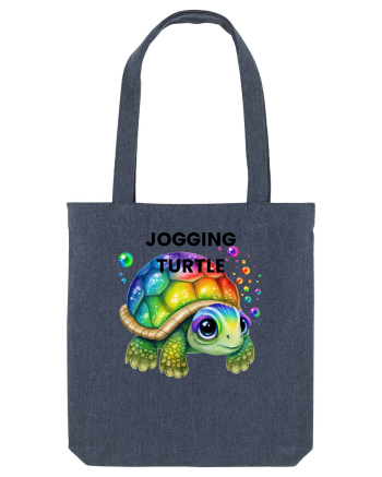 Broasca testoasa pictata in acuarela cu mesajul Jogging Turtle Midnight Blue