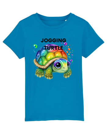 Broasca testoasa pictata in acuarela cu mesajul Jogging Turtle Azur