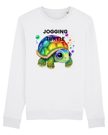 Broasca testoasa pictata in acuarela cu mesajul Jogging Turtle White